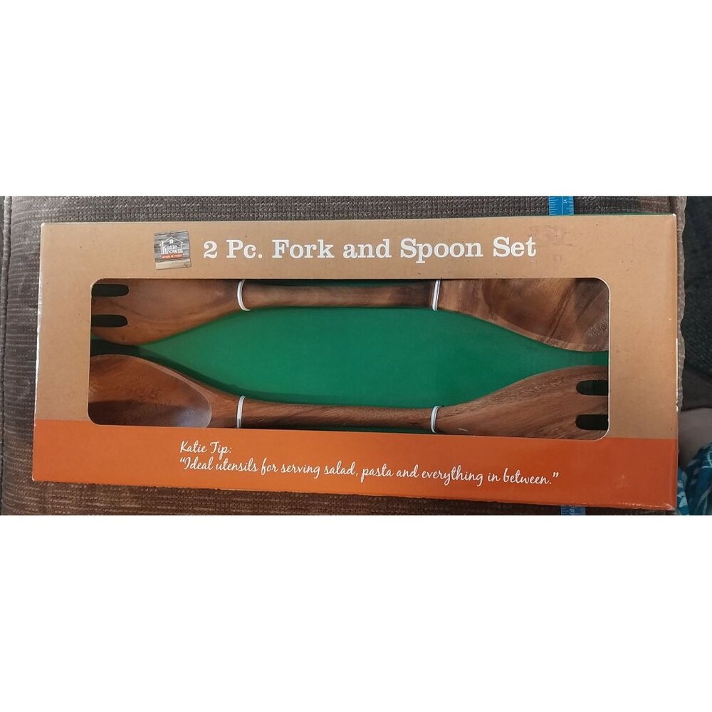 2 Pc. Fork & Spoon Set Made Of Acacia Wood By Katie Brown
